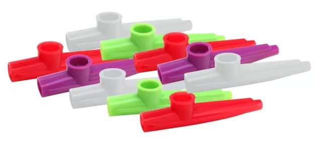 10x Kunststoff Kazoo Kazzoo Membranophon Kammblasen Trompeten-Ton Plastikkazoo