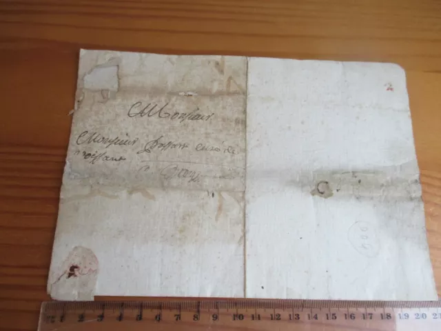 38 > 38 lettre " à plat " par porteur  1700 ? non daté VIENNE > VOISSANT