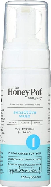 Cuidado femenino a base de plantas de espuma sensible The Honey Pot Company 5,51 oz