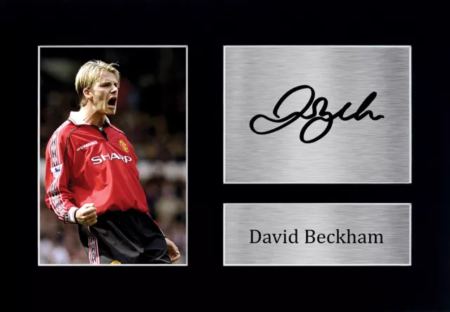 David Beckham Signed A4 Framed Printed Autograph Man United Print Gift
