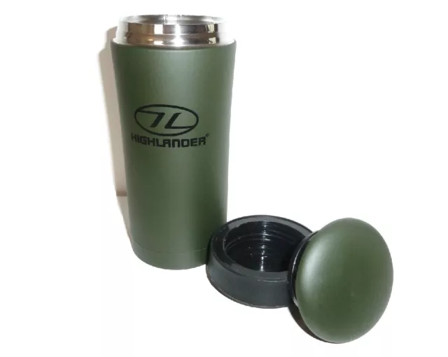 TRAVEL MUG FLASK thermo insulated travel work hiking thermos camping cup olive