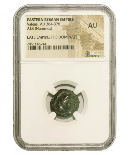 NGC ( AU ) Roman AE3 of Valens ( AD 364 -378) NGC Ancients Certified Nummus Coin