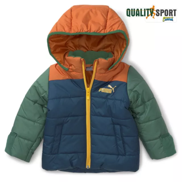 Puma Minicats Padded Jacket Blu Arancio Verde Giubbino Bambino Infant 849873 64