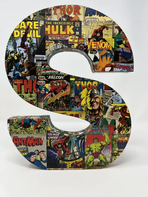 Marvel Retro Comics-8" x 10" (inch) Letter S Superhero Comic Book Art