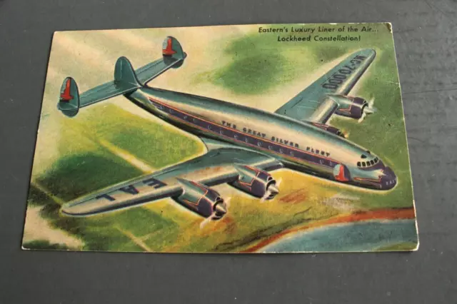 Eastern Air Lines  The Great Silver Fleet Lockheed Constellation Linen 1950's