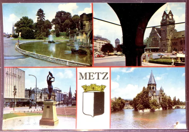 CP 57 MOSELLE - Metz - Multivues couleurs - Blason