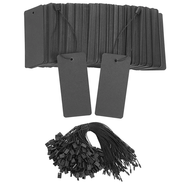 String Proce Tags 400 SET BLACK Price Tags with String Gift Tags with Safety Pins Price ...