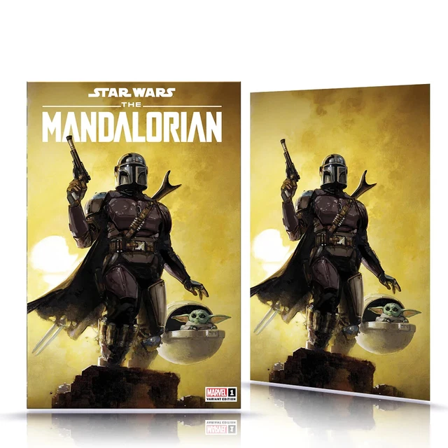 Star Wars Mandalorian #1 Clayton Crain Trade & Virgin Variants Set Nm 3000/1000