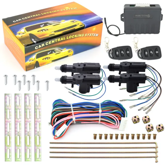 Auto Car Alarm System With Keyless Entry Plus 4 X Car 2/5-wire Door Actuator Kit