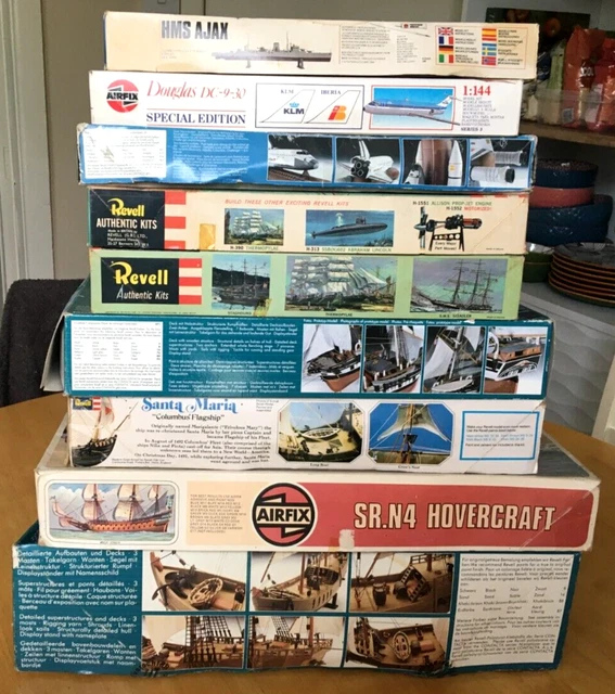 AIRFIX/REVELL MODEL KITS Job Lot 9 Kits Hovercraft/Ships/Aircraft.space