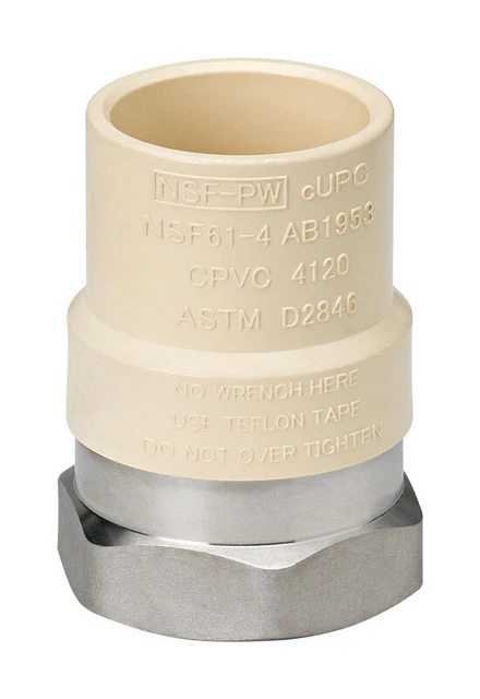 Homewerks 541-1-1-B Schedule 40 CPVC Transition Adapter 1 Slip x 1 FPT Dia. in.
