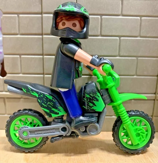 PLAYMOBIL Personnage Motard Pilote MotoCross Aventurier 7a - pour CUSTOM RARE