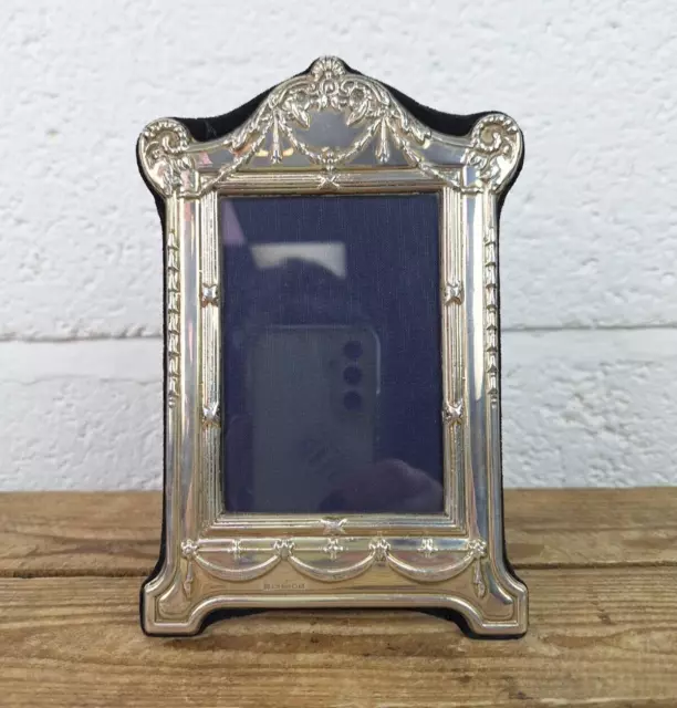 Vintage sterling silver 925 hallmarked London easel frame  9.5x6.5cm photo frame