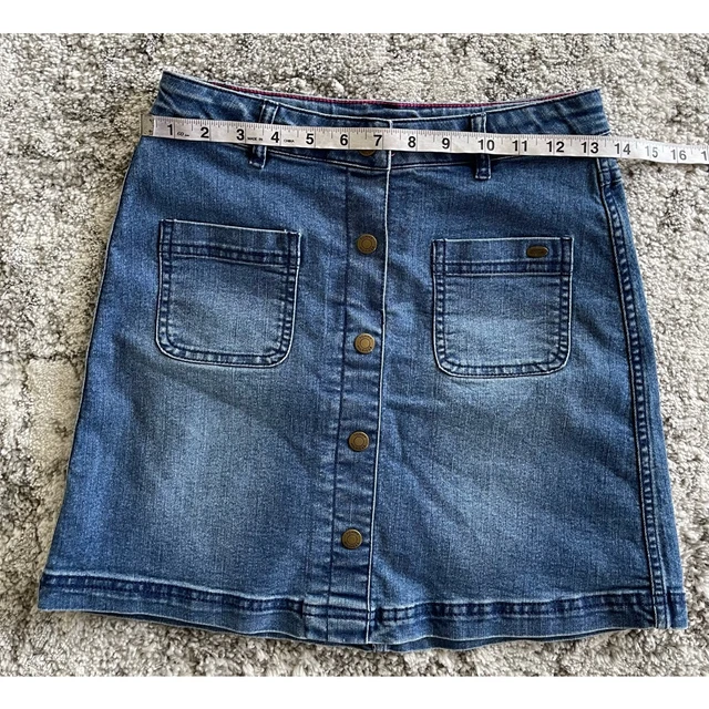 Tommy Hilfiger Girls Mini Skirt Blue Jean Denim Snap Front Pockets XL 16