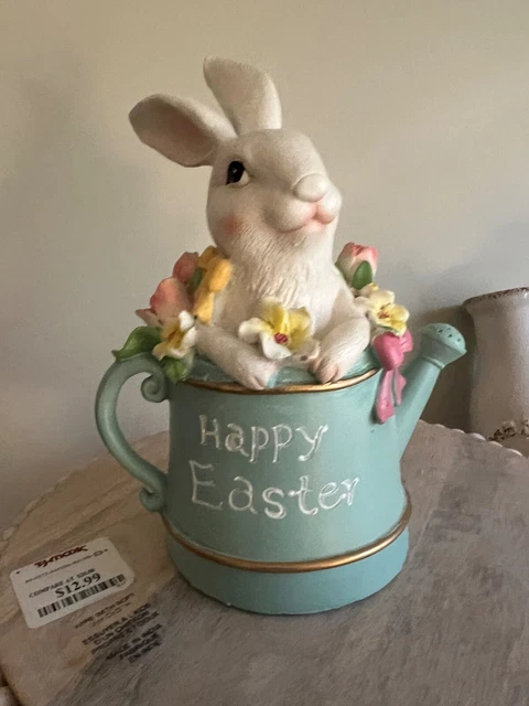 Lapin En Céramique Craquelée Blanc - Déco Lavande, Style Shabby Chic, 12cm