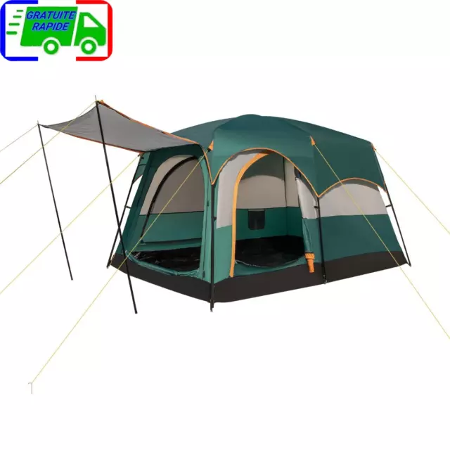 Tente de Camping pour 6 Personnes avec 2 Pièces Tente Double Couchage Double Toi