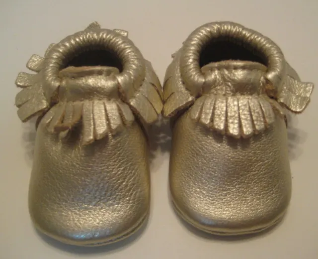 New Freshly Picked Leather Moccasin Baby/ Walker/ Little Kids Platinum Size 1