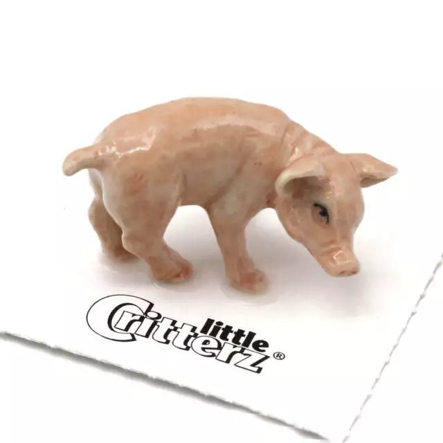 Little Critterz Piglet "Wilbur" Home Decor Animal - Miniature Porcelain Figurine