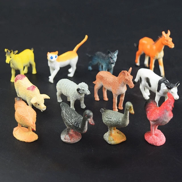 MON FERME PLASTIQUE Animaux Set Enfants Sauvage Figurines de Jeux Jouet 12PCS EUR 10,25 