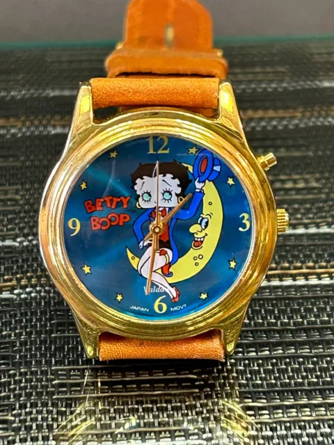 CLASSIC BETTY BOOP WATCH by Valdawn w/ New Leather Strap & Battery  Mint / Works