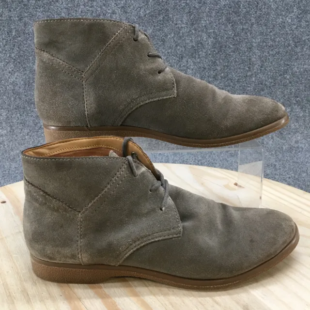Franco Sarto Boots Womens 10 M Percy Chukka Ankle Booties Gray Leather Lace Up