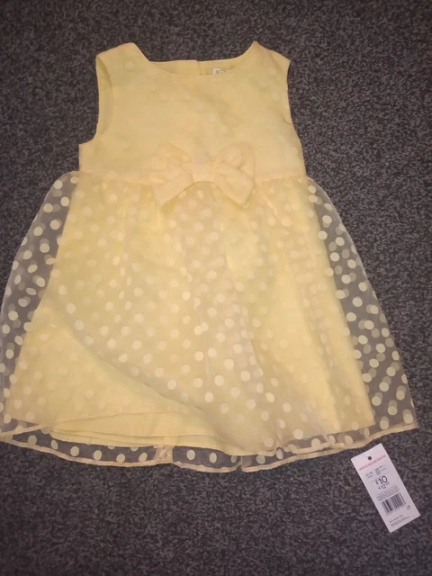 Nuovissimo abito da festa giallo per bambine F&F 12-18 mesi prezzo disponibile £10