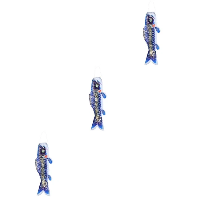Karpfen-Streamer Goldanhänger Goldene Girlande Girlandendekor Blue Satin-