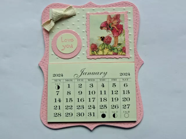 Fairy Angel Flower Love You 2024 Mini Magnetic Calendar Monthly Tear Of Pages