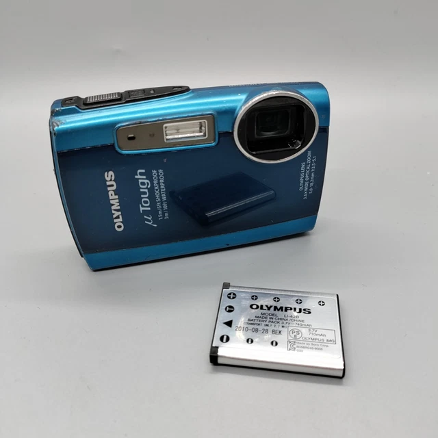 Olympus Mju Tough 3000 12.0MP Underwater Compact Digital Camera Blue Tested