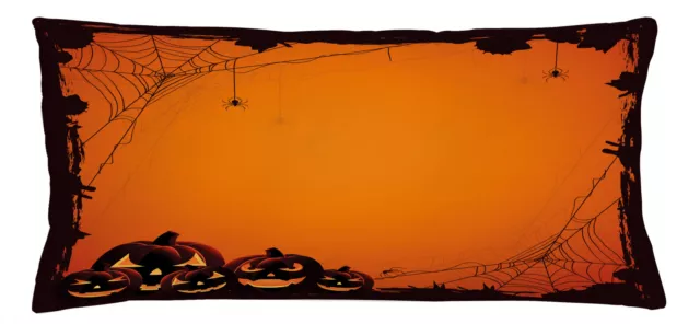 naranja Funda para Almohadón Calabaza de Halloween de miedo 3