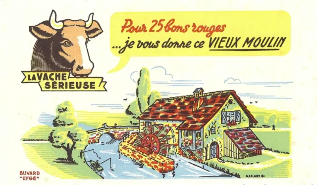 Buvard EFGE - G.Lalart - La vache sérieuse - Vieux moulin