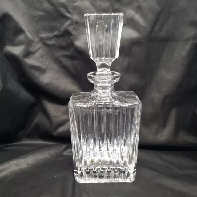 Vintage Mikasa Park Lane Full Lead Crystal Decanter W Heavy Stopper 11.5" h