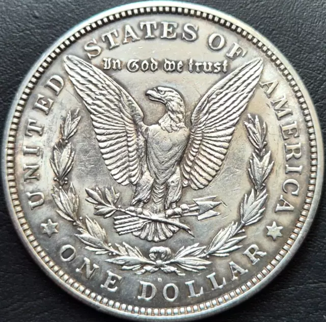 1921-D USA: Silver $1 Coin "Morgan Dollar" 90% - Eagle + Lady Liberty