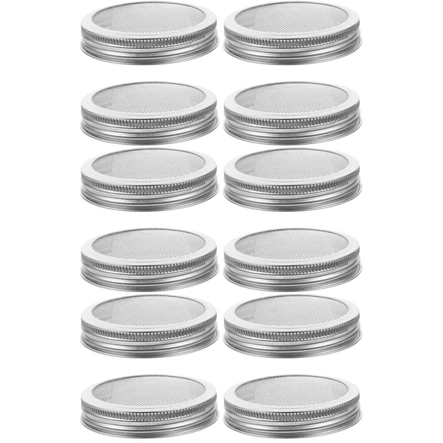12 piezas botella de vidrio colador de malla Sprout Maker Mason Jarro Sprout