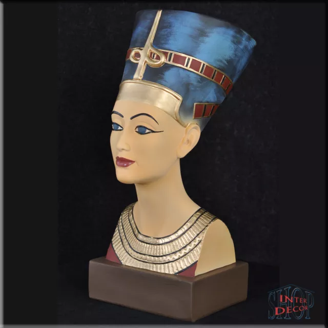 Figur Büste Nofretete Pharao Dekofigur Antike Skulptur Ägyptische Kunstharz