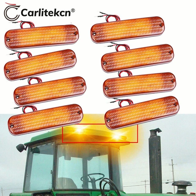 8X AR60250 LED Amber Warning Cab Light For Case/IH Tractor 9110,9130,9150,9170