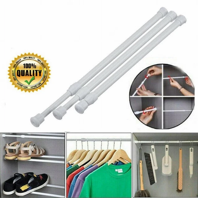 Extendable Tension Curtain Rod for Bathroom No Drilling Easy Installation