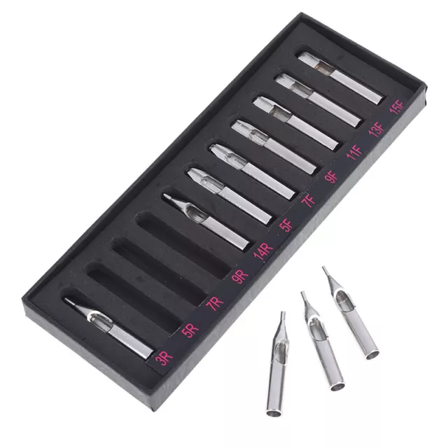 11 Pcs Tattoo Stainless Steel Nozzle Tips Tubes Set Kit For Tattoo Machine G-wq