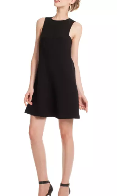 TRINA TURK Black Lysett Sleeveless Shift Mini Dress Sz 4 $268