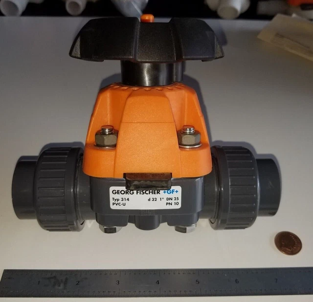 FISCHER TYPE314 Manual Diaphragm Valve, PVCU, PN10, 161.314.634