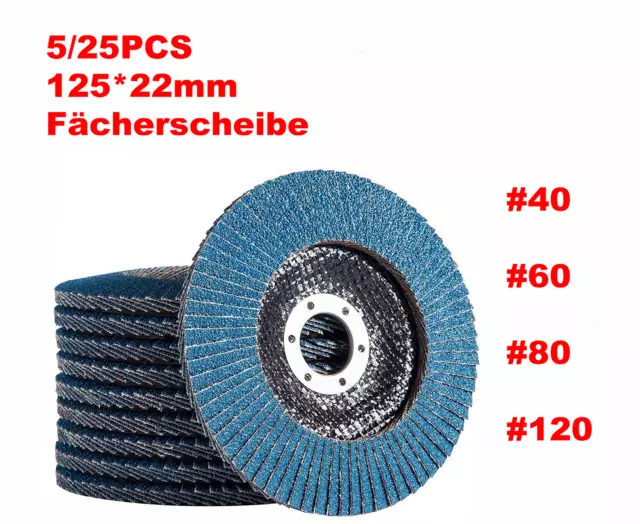 Fächerscheiben 125×22 Lamellenscheiben Schleifscheiben Schleifmop Fächerscheibe