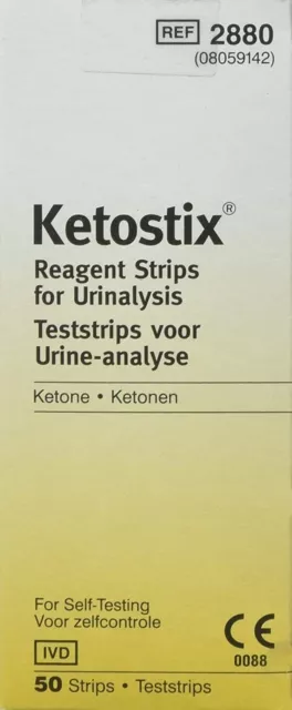 Ketostix Reagent Strips For Urinalysis Test Ketone Keto 50 Self-Testing Tests