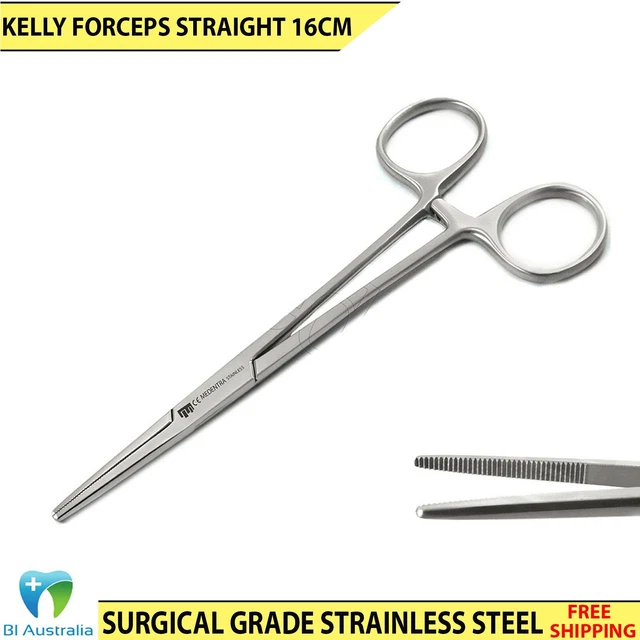 HEMOSTATIC FISHING FORCEPS Straight 16Cm Hemostat Artery Locking Dental