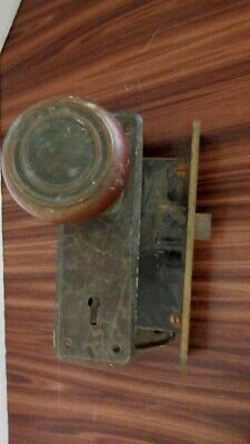 Vintage Metal Door Knob with Closet Lock Back Plate Sargent