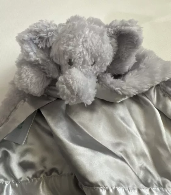 Babe Luxe Elephant Baby Security Blanket Lovey Grey Plush Soft Satin Trim Bb57