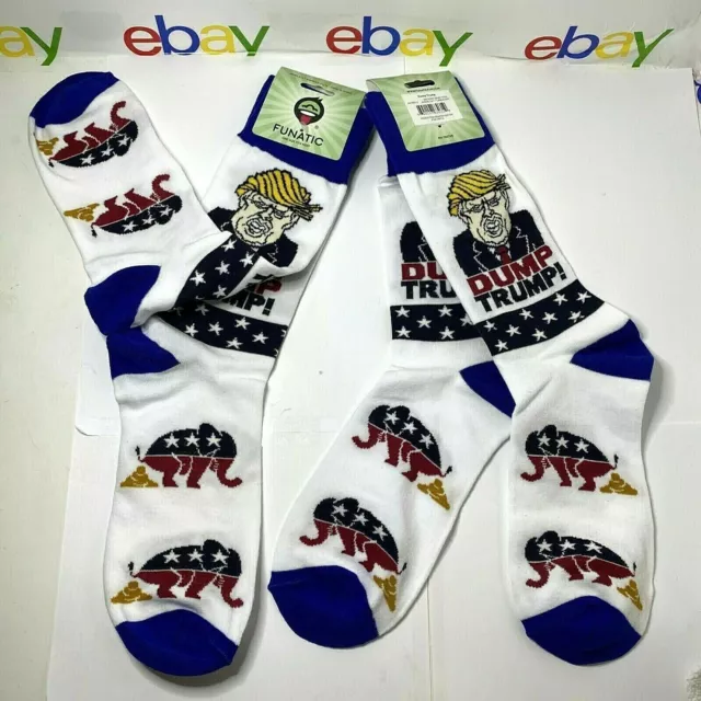 Donald Trump 'Dump Trump'  Socks (6 PACK) Novelty, Gift, USA 2024 New w/tag 2