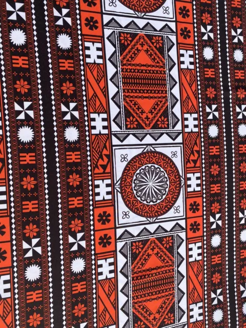 Polynesian Block Print Tattoo Fabric by the Yard 58” Newest Design - Premium 2