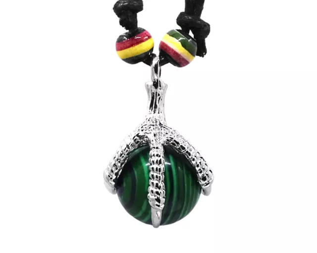 Dragon Claw Metal Healing Gemstone Crystal Ball Pendant Necklace New Age Jewelry