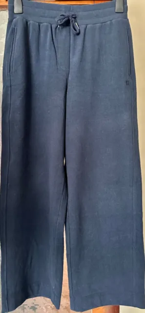 Pantaloni SWEATY BETTY Serene Luxe 30"" gambe larghe in pile blu navy taglia M prezzo disponibile £95