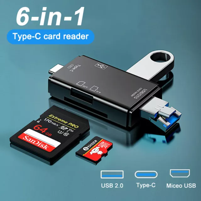 OTG Micro SD Kartenleser Speicherkartenleser SD Card Reader Adapter TypC USB 2.0